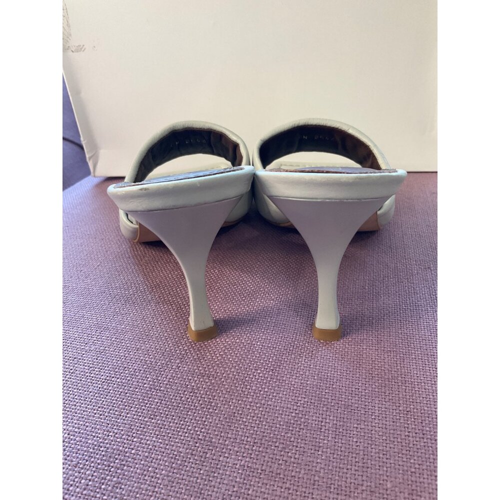 Alohas Puffy Mules in Grey/White Leather 38 Womens High Heels - Picture 7 of 15